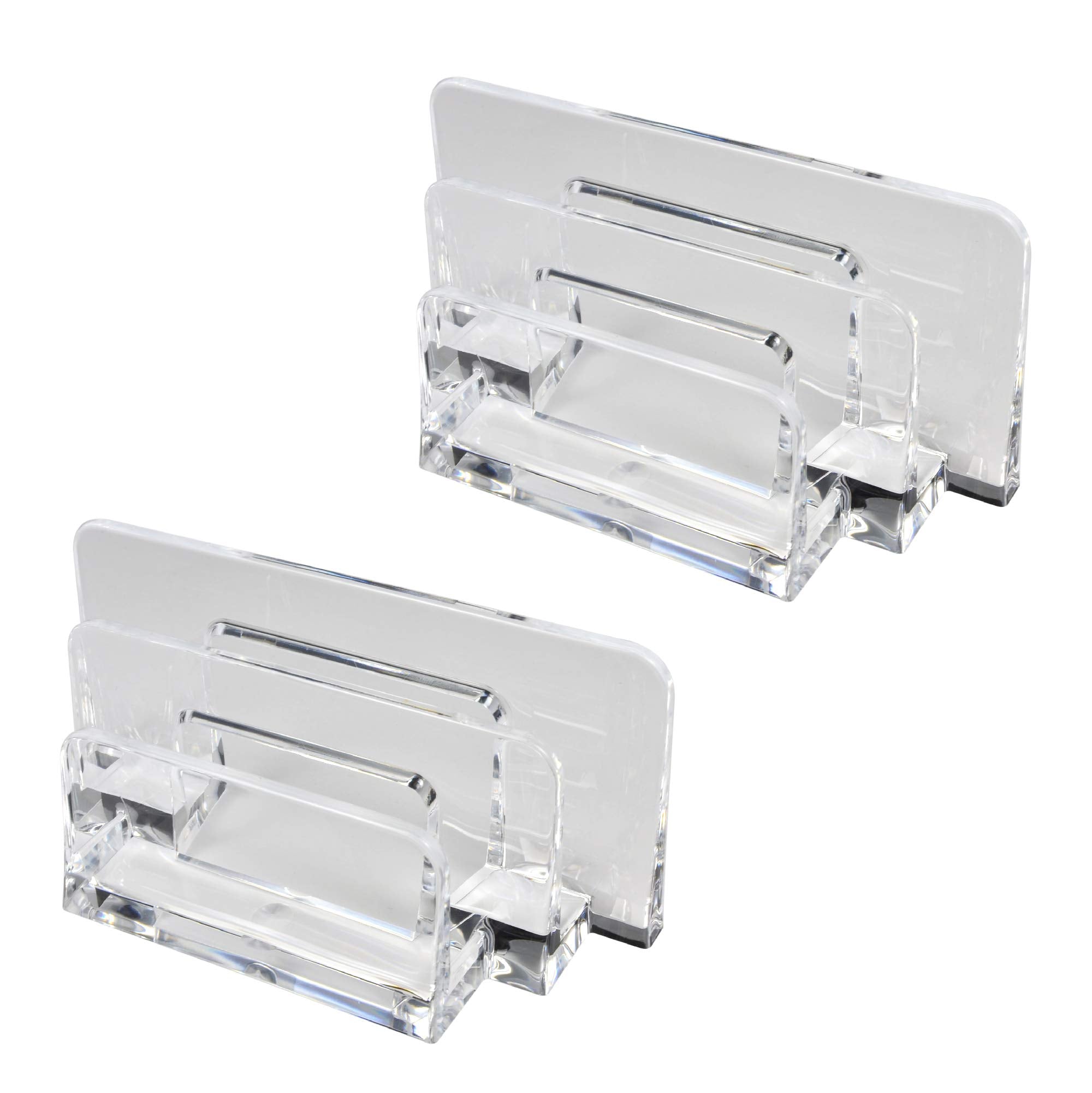 Com.Top - Acrylic Letter Sorter Little File Folder Sorter (2 Pack) For Paper, Letter, Envelope, Office File Organizer, Office Su