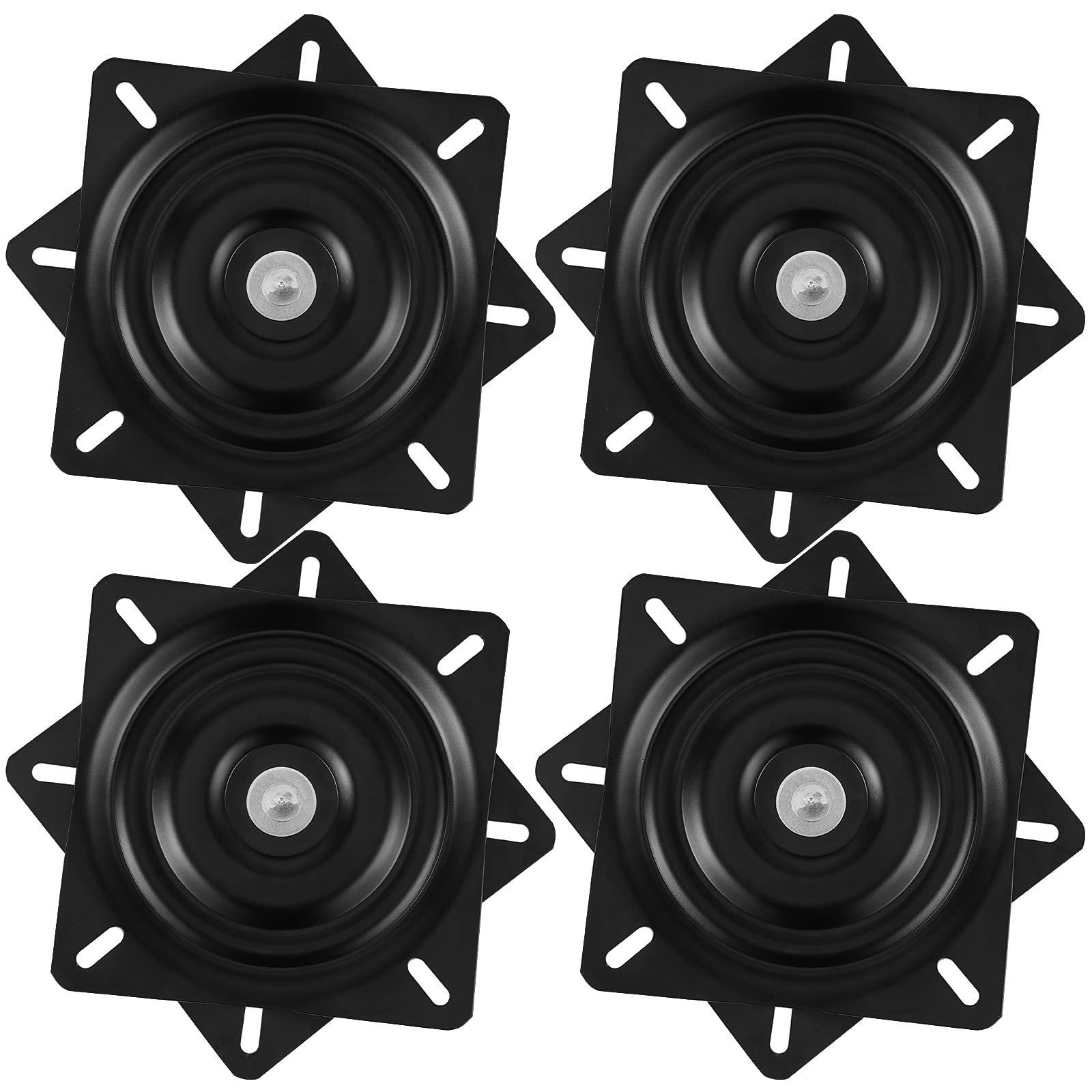 HAKZEON 4 PCS 6.25 Inches Bar Stool Swivel Plate, Square Heavy Duty Swivel Stool Replacement 360 Rotation Seat Swivel Base Mount