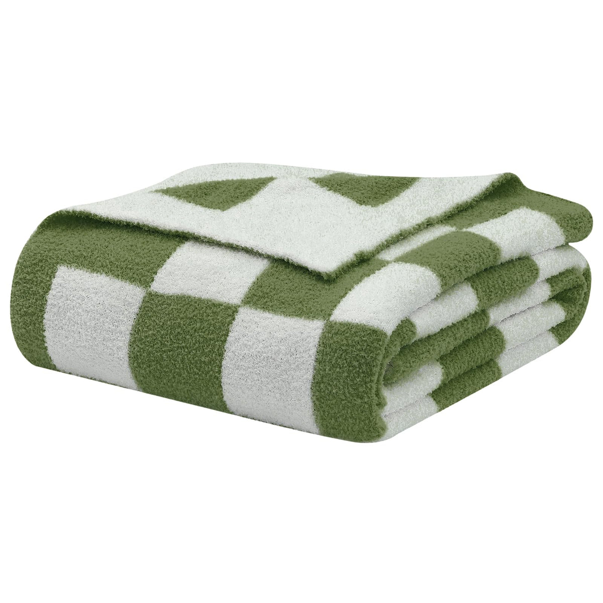 Bearberry Fuzzy Checkerboard Grid Throw Blanket Knitted Soft Cozy Warm Microfiber Bed Blanket Decor For Couch Sofa Bed Travel Ho