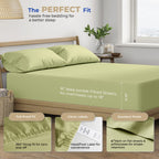 Thread Spread 100% Cotton Full Size Sheets Set - 400 Thread Count 4 Pc Cotton Sheet Set - Soft, Breathable Cooling Sheets - Deep Pocket Full Size Cotton Bedsheets - Sateen Weave Bedsheet (Sage Green)