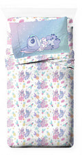 Jay Franco Disney Lilo And Stitch Twin Size Sheet Set - Super Soft Kids 3 Piece Floral Bedding Set Features Angel - Microfiber S