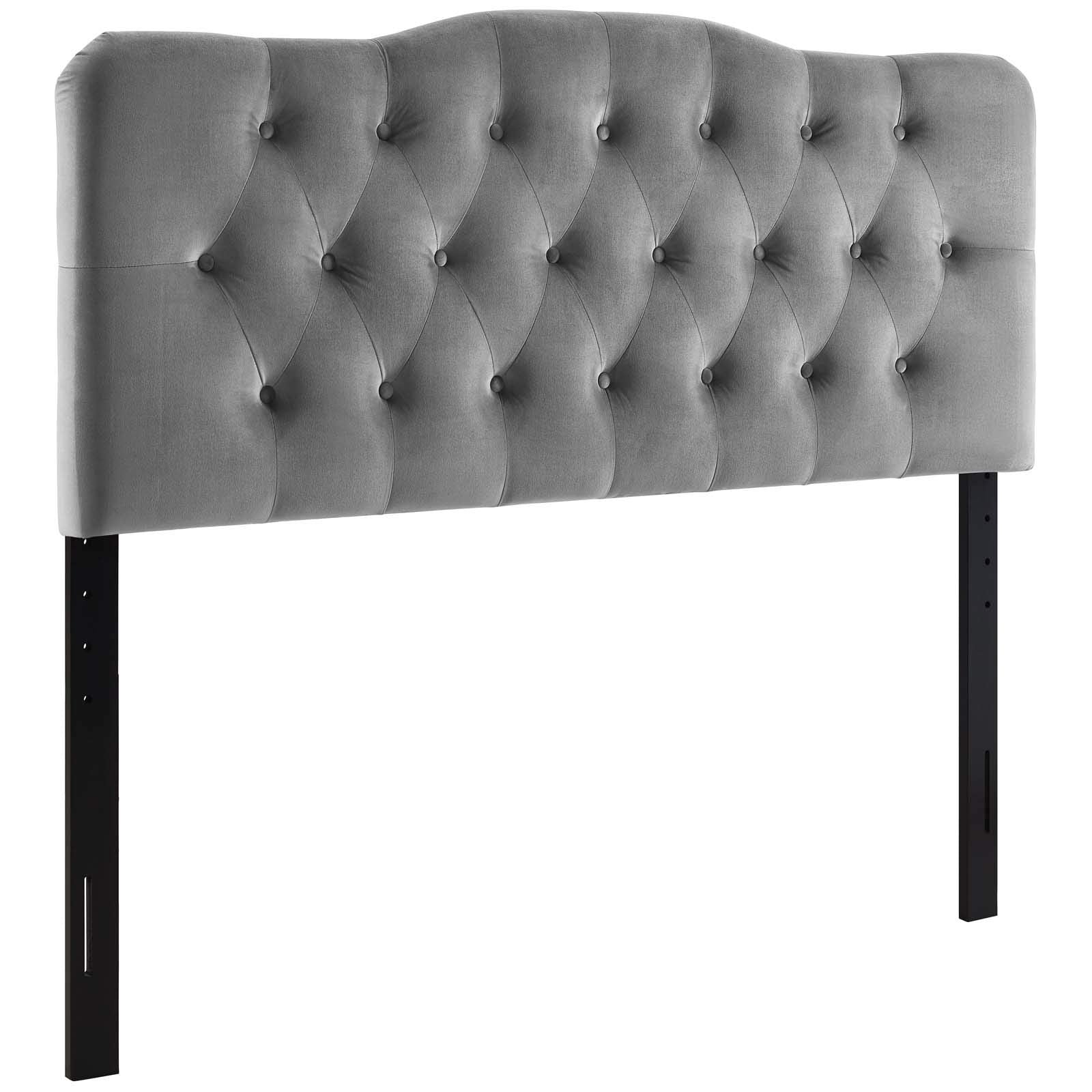 Modway Annabel Diamond Tufted Performance Velvet King Headboard In Gray