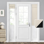 Homeideas 100% Blackout Sidelight Curtains For Front Door, Side Door Window Curtains, Front Door Curtains For Small Window, Thermal Insulated Door Window Covering, (1 Panel, W12 X L40, Beige)