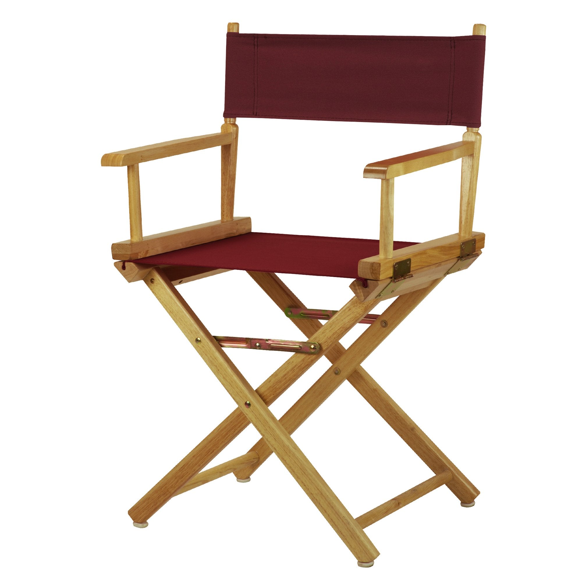 Casual Home 18" Director'S Chair Natural Frame With Burgundy Canvas