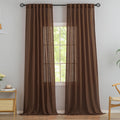 Cocoa Brown Linen Back Tab Curtains 120 Inches Extra Long Ceiling To Floor For Villa Living Room - 2 Panels Hooks Belt Pinch Pleated Easy Sliding Curtains Light Filtering Semi Sheer Drapres 52' X 120'