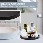 Emibele Vanity Tray, Resin Round Tray Decorative Storage Organizer For Bathroom Toilet Tank Bedroom Kitchen Countertop, Jewelry
