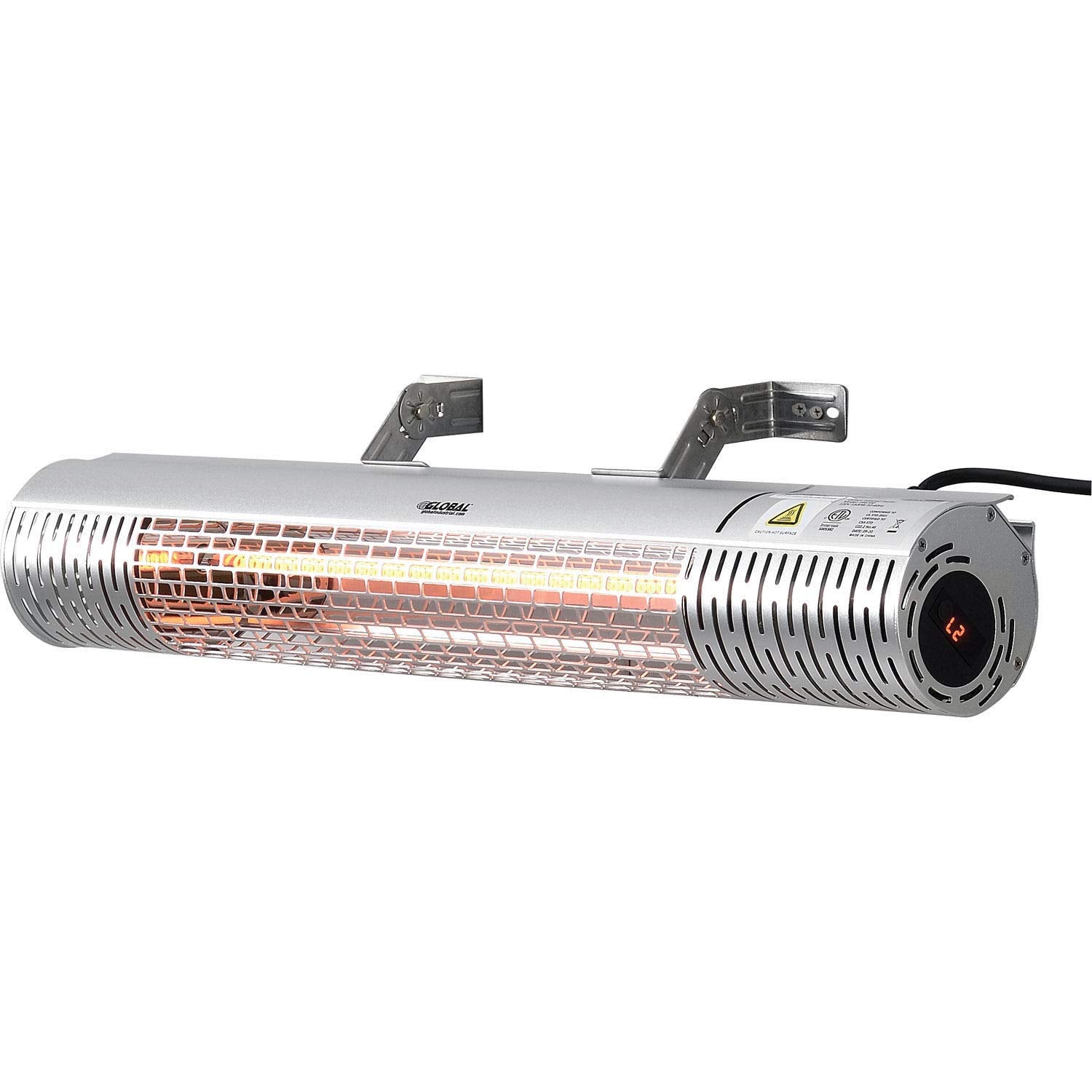 Global Industrial Infrared Patio Heater W/Remote Control, Wall/Ceiling Mount, 1500W, 120V