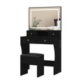 Vanity Desk Set with Adjustable LED Lighted Mirror, Girls Makeup Dressing Table with Stool and 4 Drawers Storage Makeup Table wi