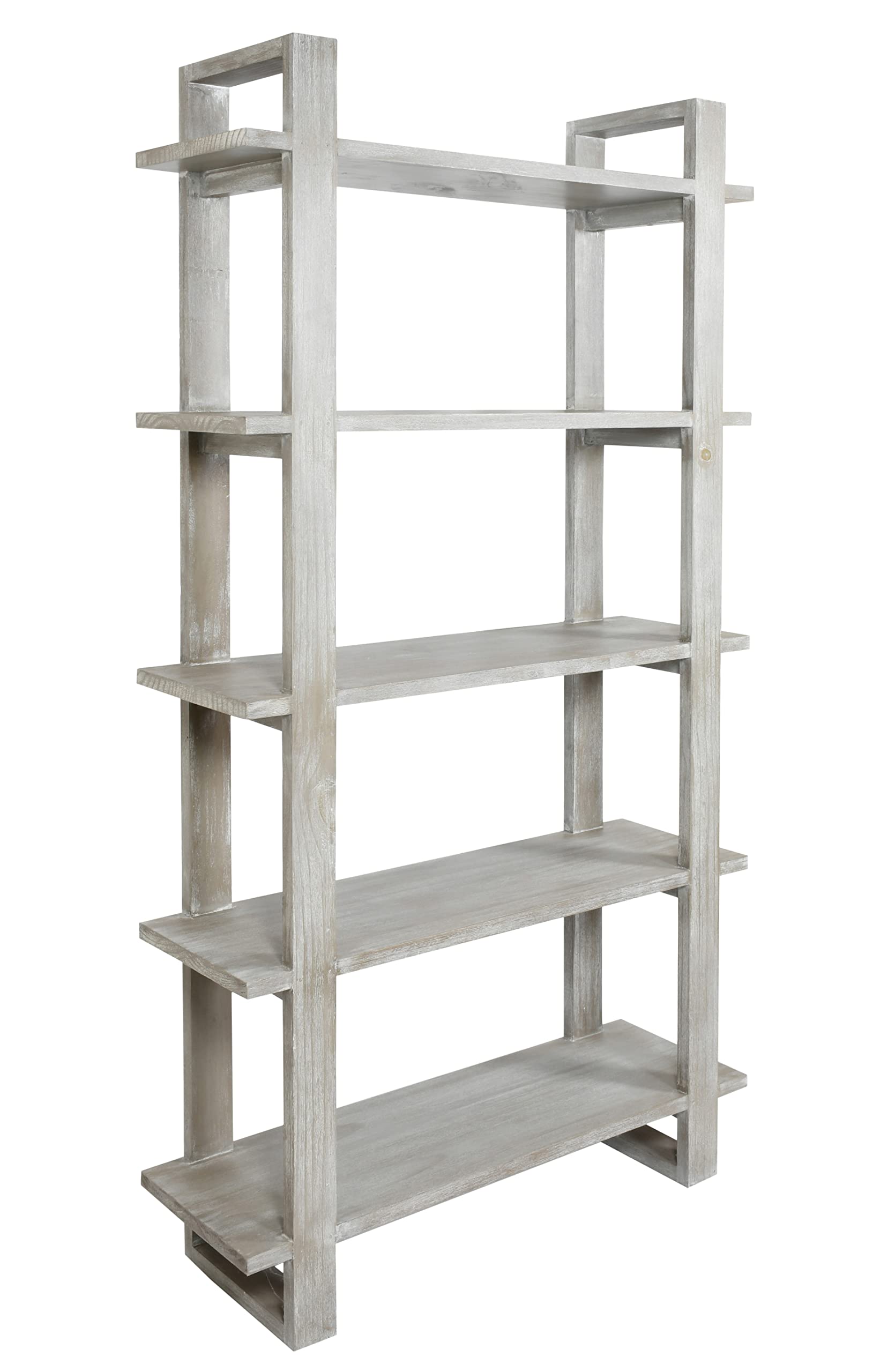 AFD Home Mystique Gray Mid Century Rustic Bookshelves Etagere
