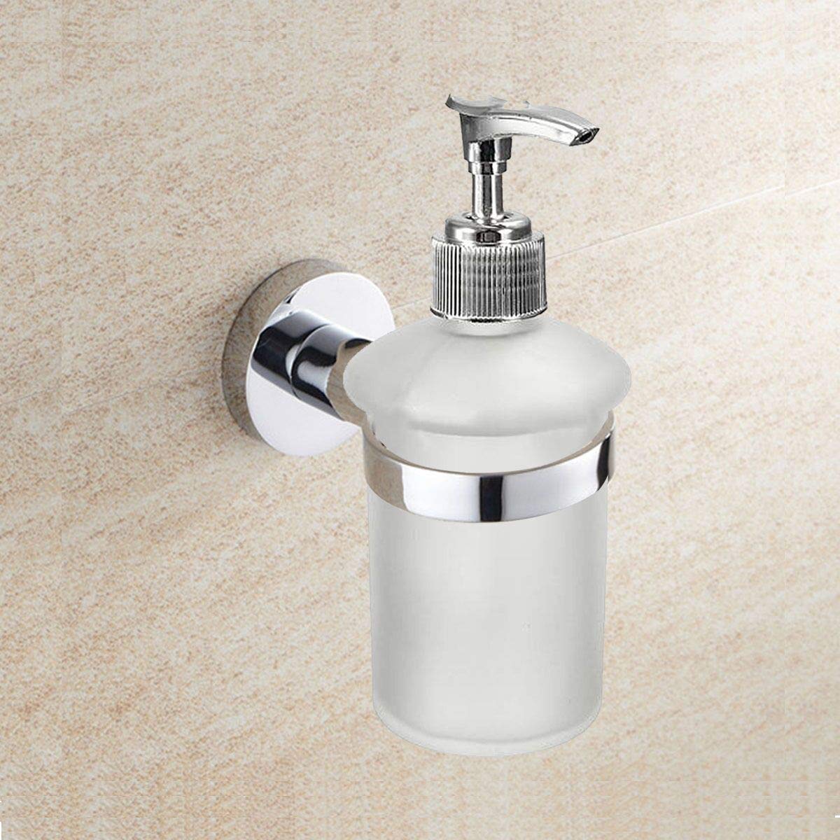 Bathroom Lavatory Soap Lotion Dispenser Pump Wall Mount With Sus304 Stainless Steel Holder