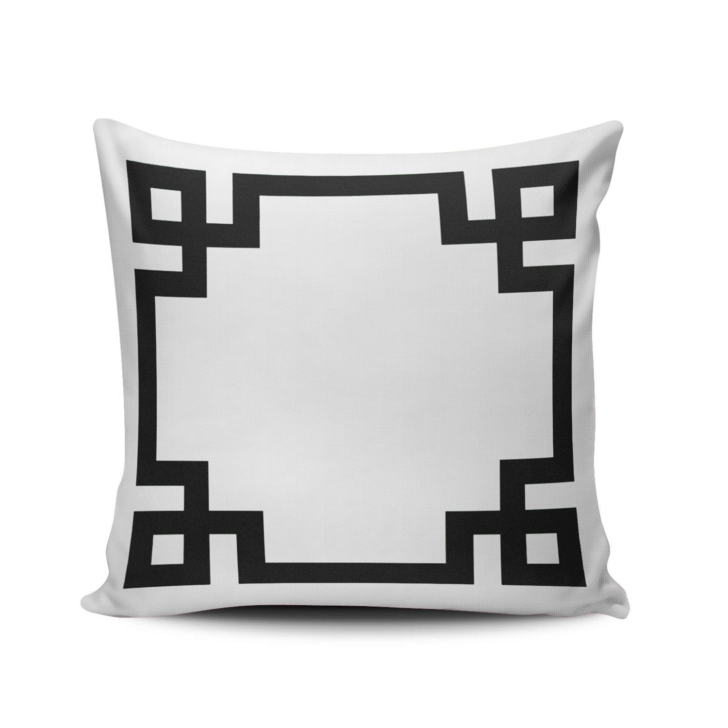 Salleing Custom Fashion Home Decor Pillowcase Black And White Greek Key Border Euro Square Throw Pillow Cover Cushion Case 26X26