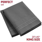 Mellanni King Size Pillow Cases 2 Pack - Pillow Covers - Pillow Protector - Luxury Bedding Sheets & Pillowcases - Envelope Closure - Wrinkle, Fade, Stain Resistant (Set Of 2 King Size, Gray)