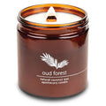 Hemlock Park Crackling Wood Wick Candle Handcrafted with Natural Coconut Wax (Large 16 oz, Oud Forest)