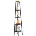 Hoctieon Corner Shelf, 5-Tier Corner Bookshelf, Rustic Corner Ladder Shelf, Industrial Display Shelf for Living Room, Kitchen, H