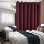 Bgment Christmas Room Divider Curtain 96 Inch Long For Sliding Glass Door, Wide Room Darkening Curtain For Living Room, Blackout Thermal Doorways Curtain For Bedroom, Burgundy, 1 Panel, 100 W X 96 L
