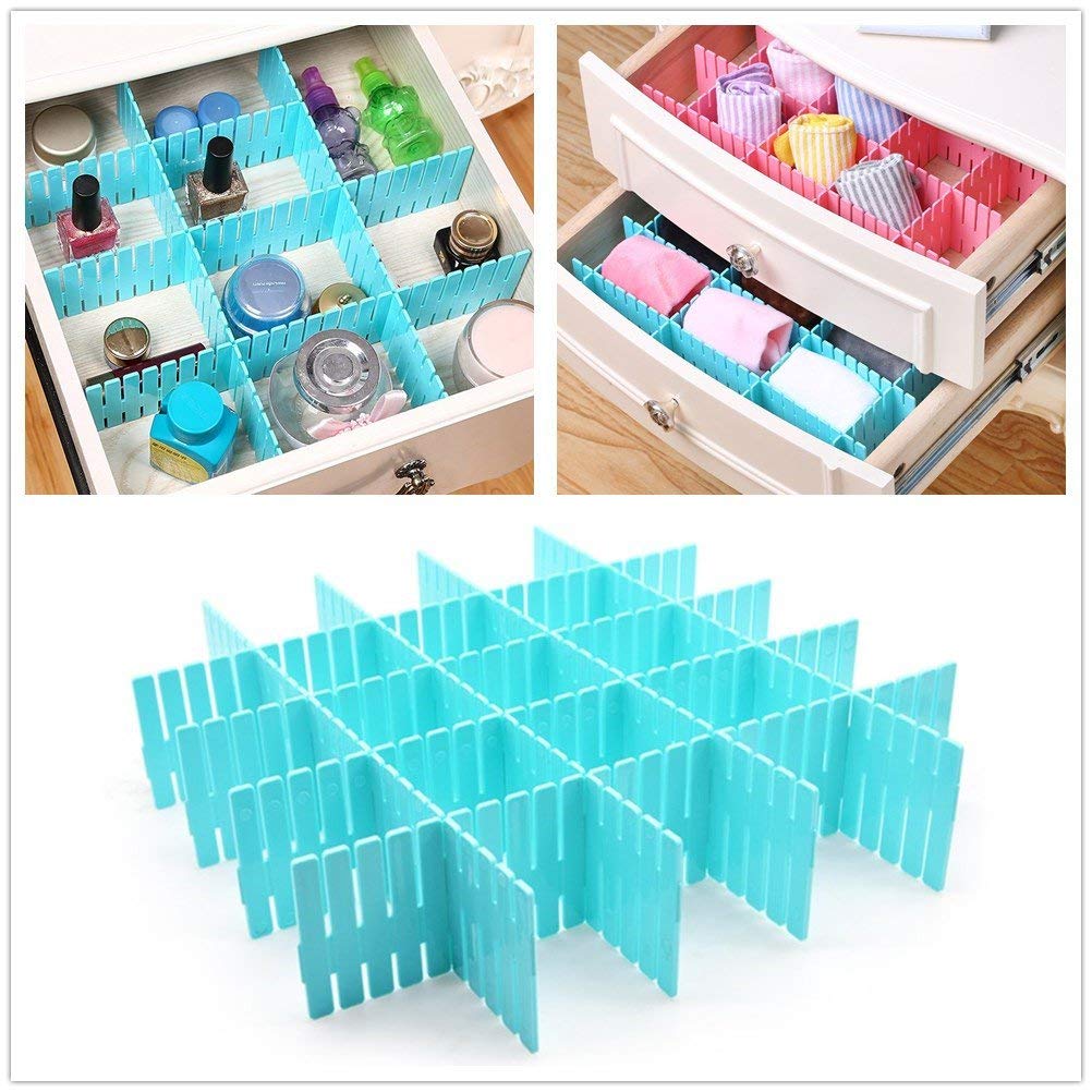 Tophaven Plastic Grid Drawer Dividers, Adjustable Sock Underwear Dresser Drawer Organizers Divider For Stationary Storage (12, G