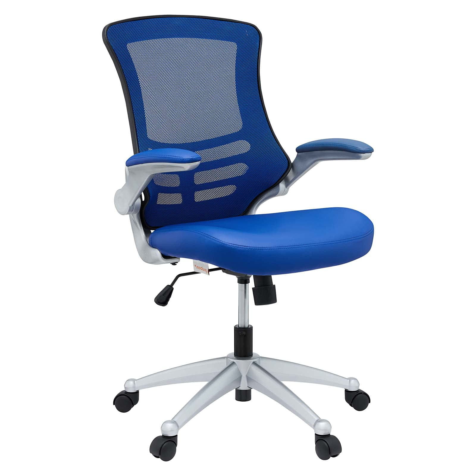 Modway Attainment Mesh Back and Vinyl SeatModern Office Chair in Blue