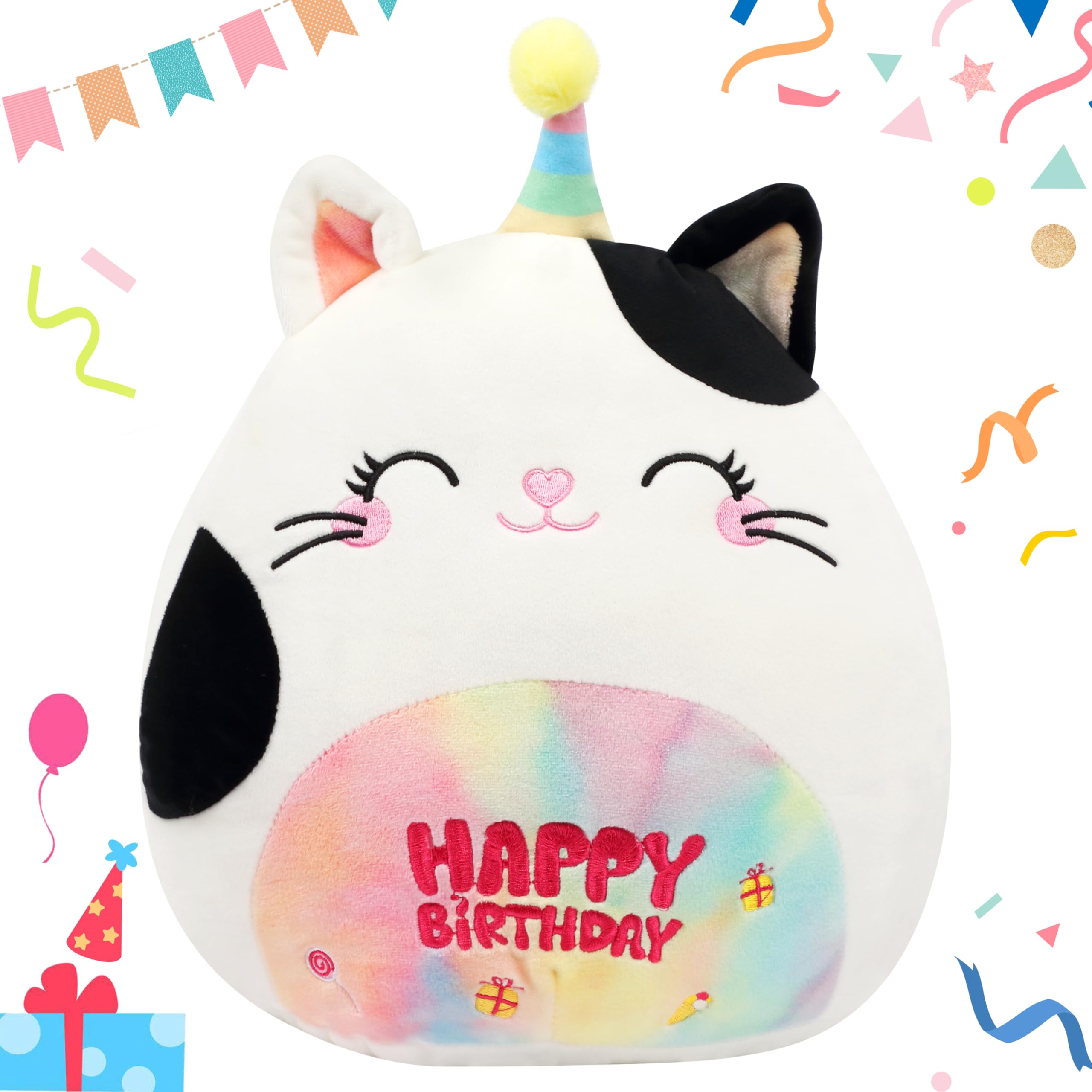 Mushymallow 12 ' Cute Cat Plush Toy Soft Stuffed Animal Pillow Happy Birthday Gifts For Kids