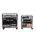 Iron Laundry Hamper with Wheels | Durable Metal Clothes Basket | Easy Mobility | 19.69 x 11.81 x 23.62 Inches | Pack of 2