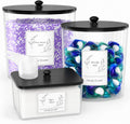 COAZEX 3 Pack Clear Laundry Powder Container & Dryer Sheet Holder,Black Lid