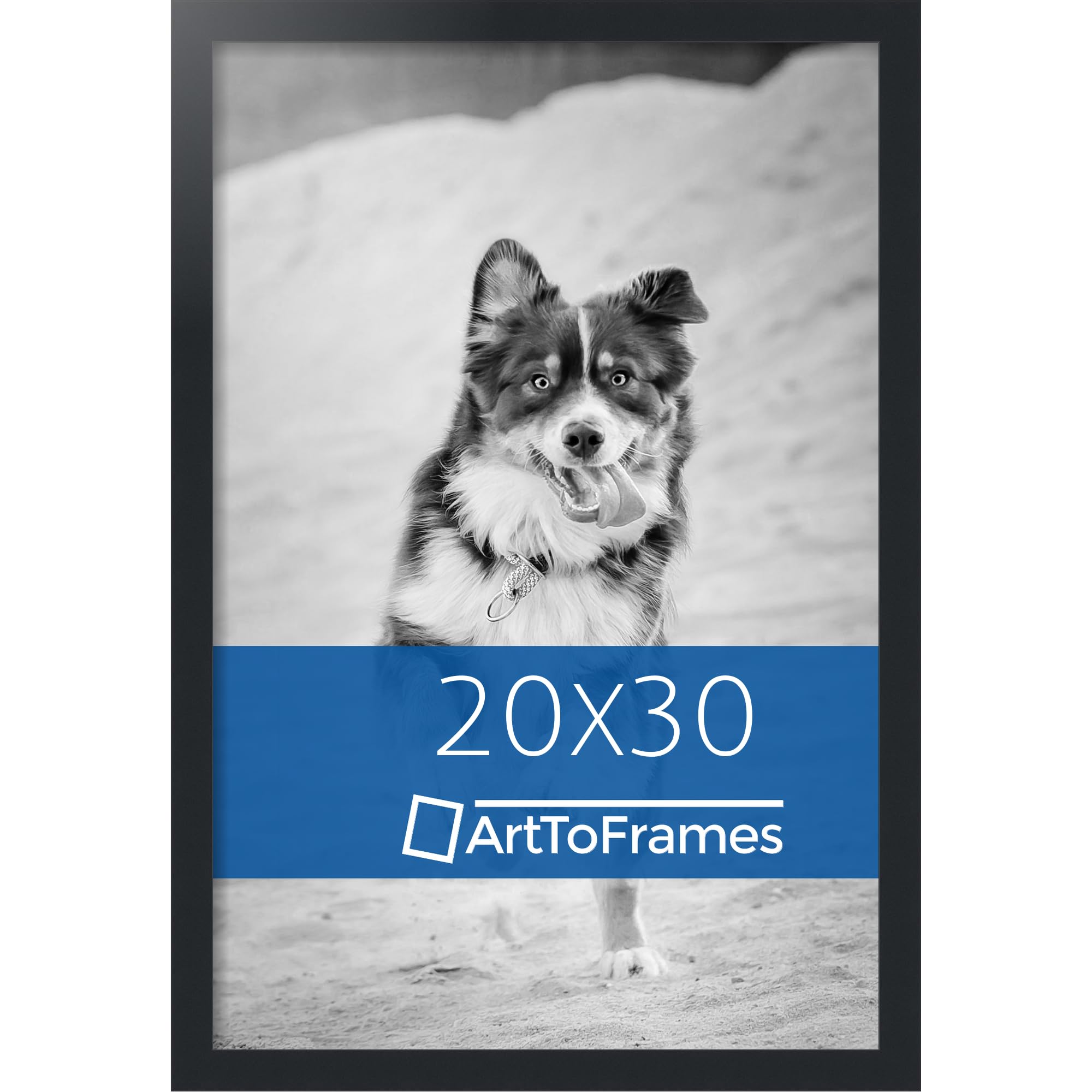 ArtToFrames 20x30 Inch Black Picture Frame, This 1.25 Custom Poster Frame is Satin Black, for Your Art or Photos, WOMFRBW26079-2