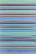 Mad Mats Outdoor Rug, Reversible Plastic Mat For Patio Porch, Deck, Kithchen, Stripes, (2.5' X 6', Grey Aqua)