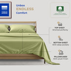 Thread Spread 100% Cotton Full Size Sheets Set - 400 Thread Count 4 Pc Cotton Sheet Set - Soft, Breathable Cooling Sheets - Deep Pocket Full Size Cotton Bedsheets - Sateen Weave Bedsheet (Sage Green)