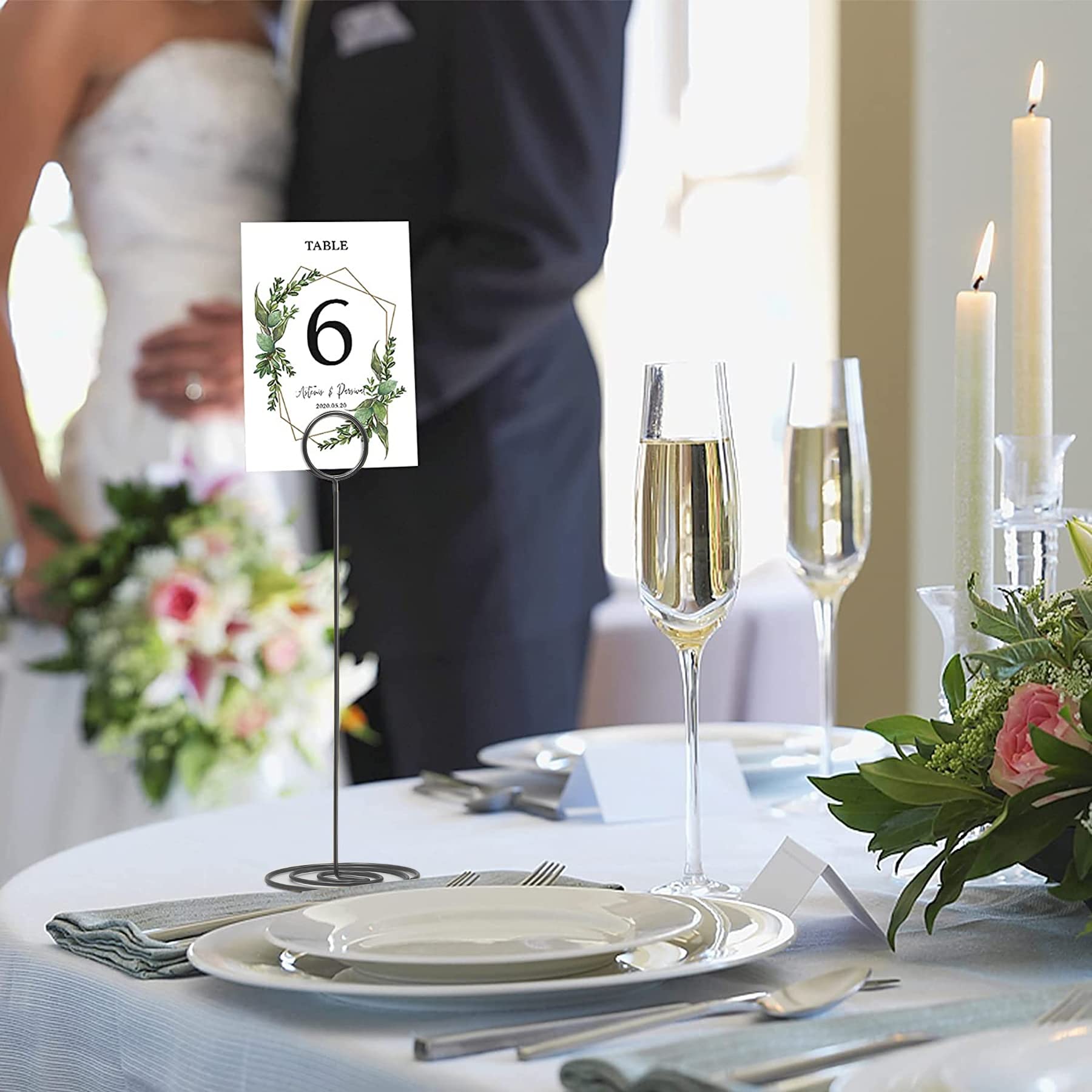 Homwanna Table Number Holders 10Pcs - 8.75 Inch Place Card Holder Tall Table Number Stands For Wedding Party Graduation Receptio