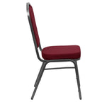 Flash Furniture Hercules Series Crown Back Stacking Banquet Chair In Burgundy Fabric With Silver Vein Frame [Fd-C01-Silvervein-3169-Gg]