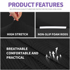 Znsayotx Oversized Super Stretch Couch Cover (91'-110'), New Striped Sofa Covers Comfortable & Durable, Dog Cat Pets Friendly Extra Large Spandex Sofa Slipcovers (Black Grey, Xl Sofa)