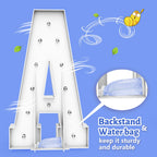 4Ft Marquee Light Up Numbers - Cool White Light Up Numbers 6 With Fixed Water Bag, Party Decoration Large Marquee Light Up Numbe