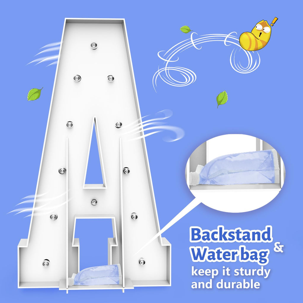 4Ft Marquee Light Up Letters - Cool White Light Up Letters X With Fixed Water Bag, Party Decoration Large Marquee Light Up Lette