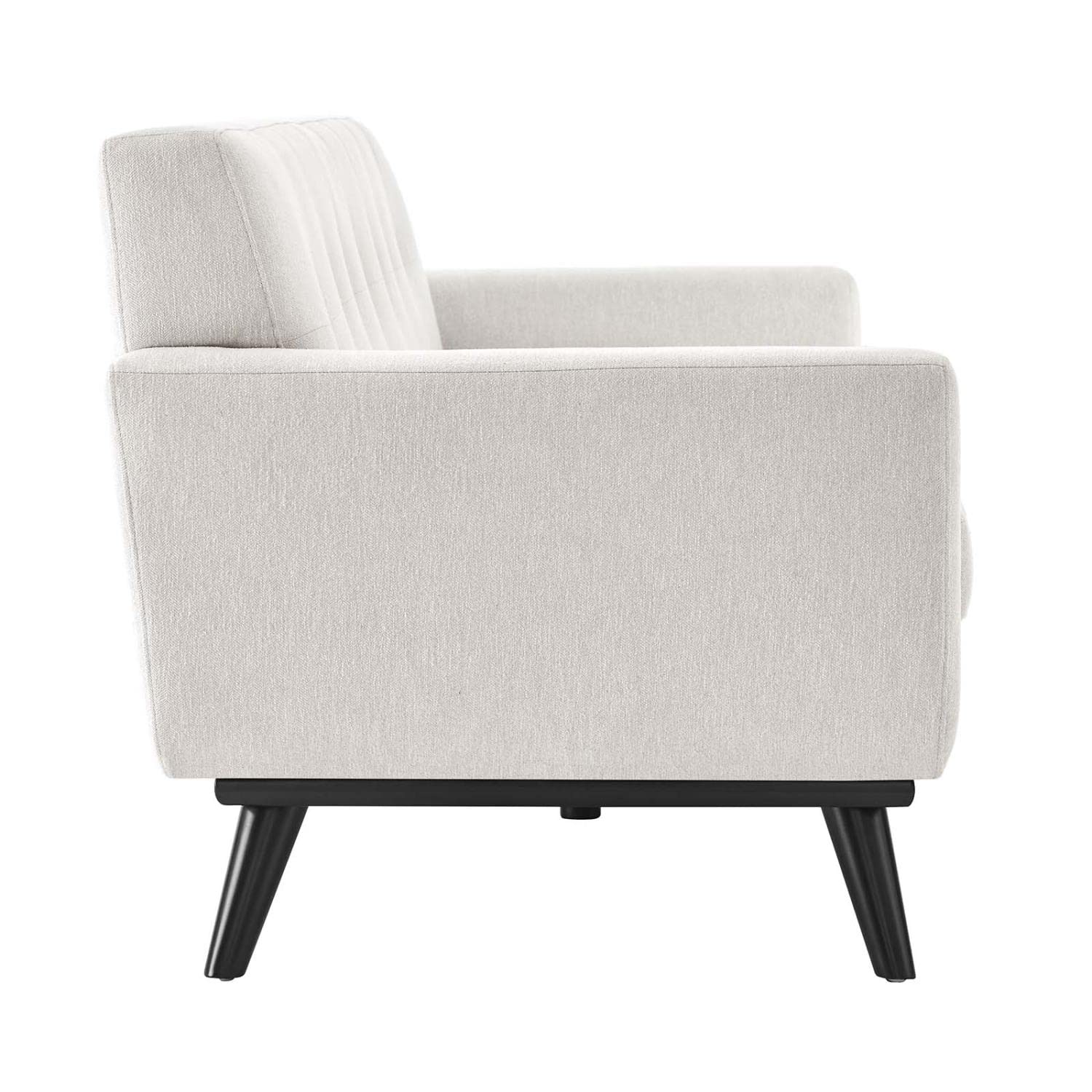 Modway Engage Modern Tufted Back Textured Fabric Sofa In Ivory