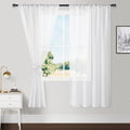 Hiasan Sheer Curtains 63 Inch Length With Tiebacks, Light Filtering Airy Breathable Rod Pocket Voile Window Curtains For Living