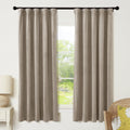 Ryb Home Camel Beige Velvet Curtains With Hook Tape, Thermal Insulated Privacy Protect Decorative Drapes For Home Theater, W 52 X L 72 Inches, 2 Panels Set
