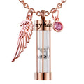 PREKIAR Cremation Urn Necklace for Ashes Timeless Hourglass Memorial Pendant Keepsake Jewelry for Human Pet Ashes with 12 Births
