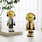 Ez4Ence Figurine Statue Astronaut Sculpture Spaceman Decor,Sculpture For Home Decor,Arts Gold And Black Shelf Decoration,Cool Me
