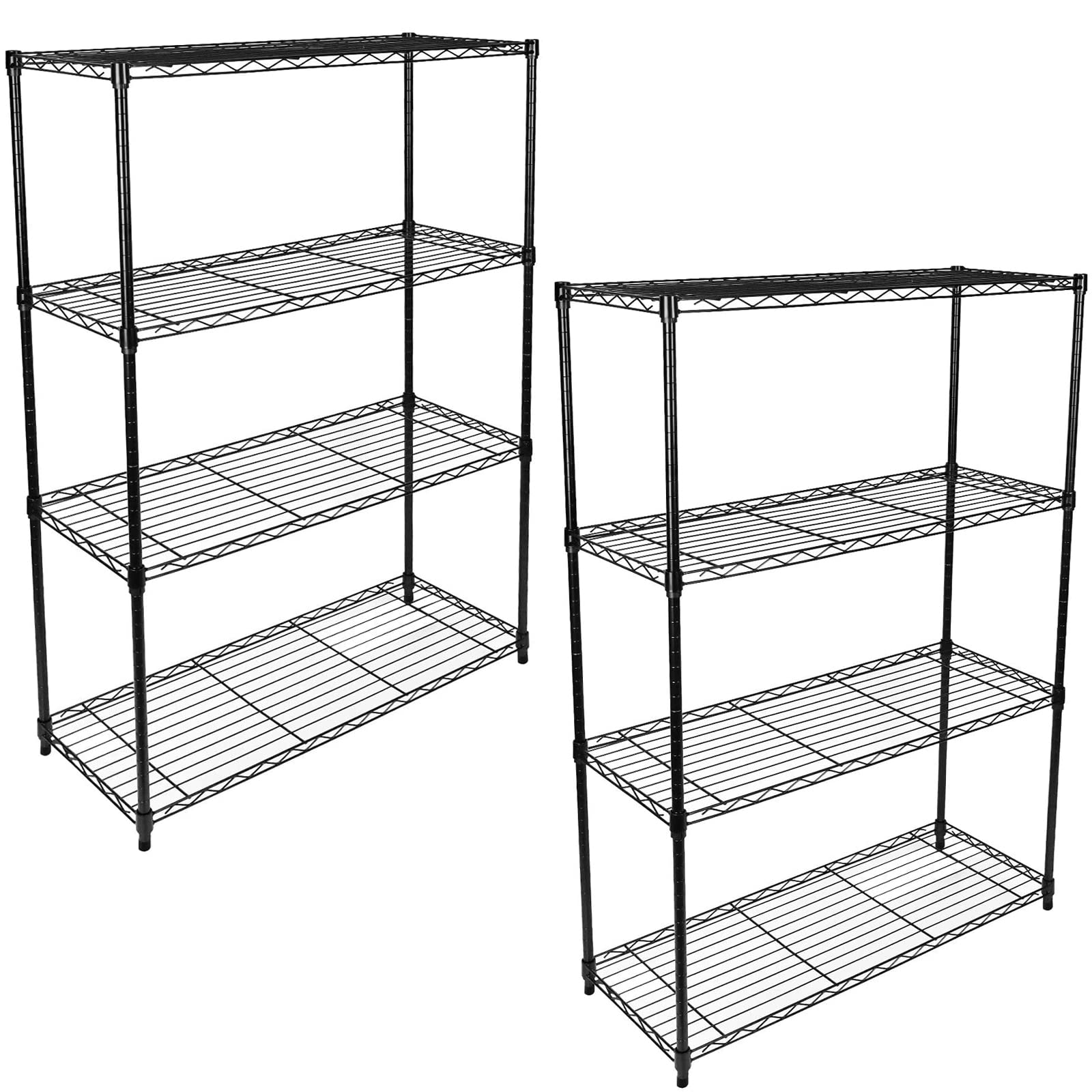 Simple Deluxe Heavy Duty 4-Shelf Storage Shelving Unit, 36' D X 14' W X 55.91' H Steel Organizer Wire Rack 1000Lb Capacity, Black, 2 Pack