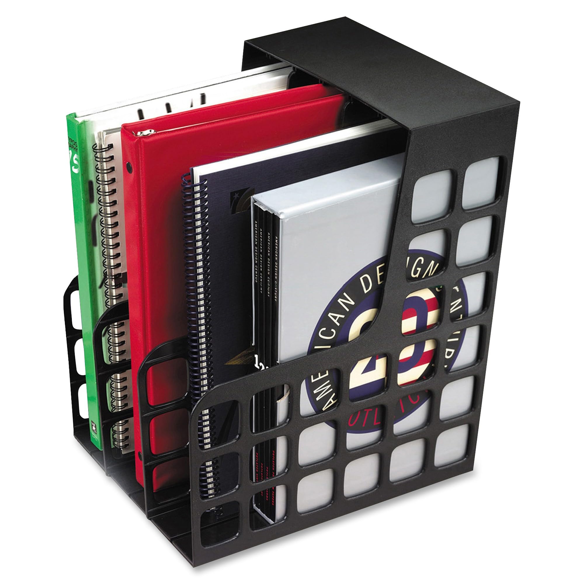 Pendaflex - Decorack Plastic Magazine File Two Snap-In Dividers 9 X 10 5/8 X 12 Black "Product Category: Desk Accessories & Workspace Organizers/Literature Display Racks & Holders"