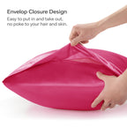 Bedelite Satin Silk Body Pillow Case Cover For Hair And Skin, Premium And Silky Hot Pink Long Body Pillow Pillowcase 20X54 With
