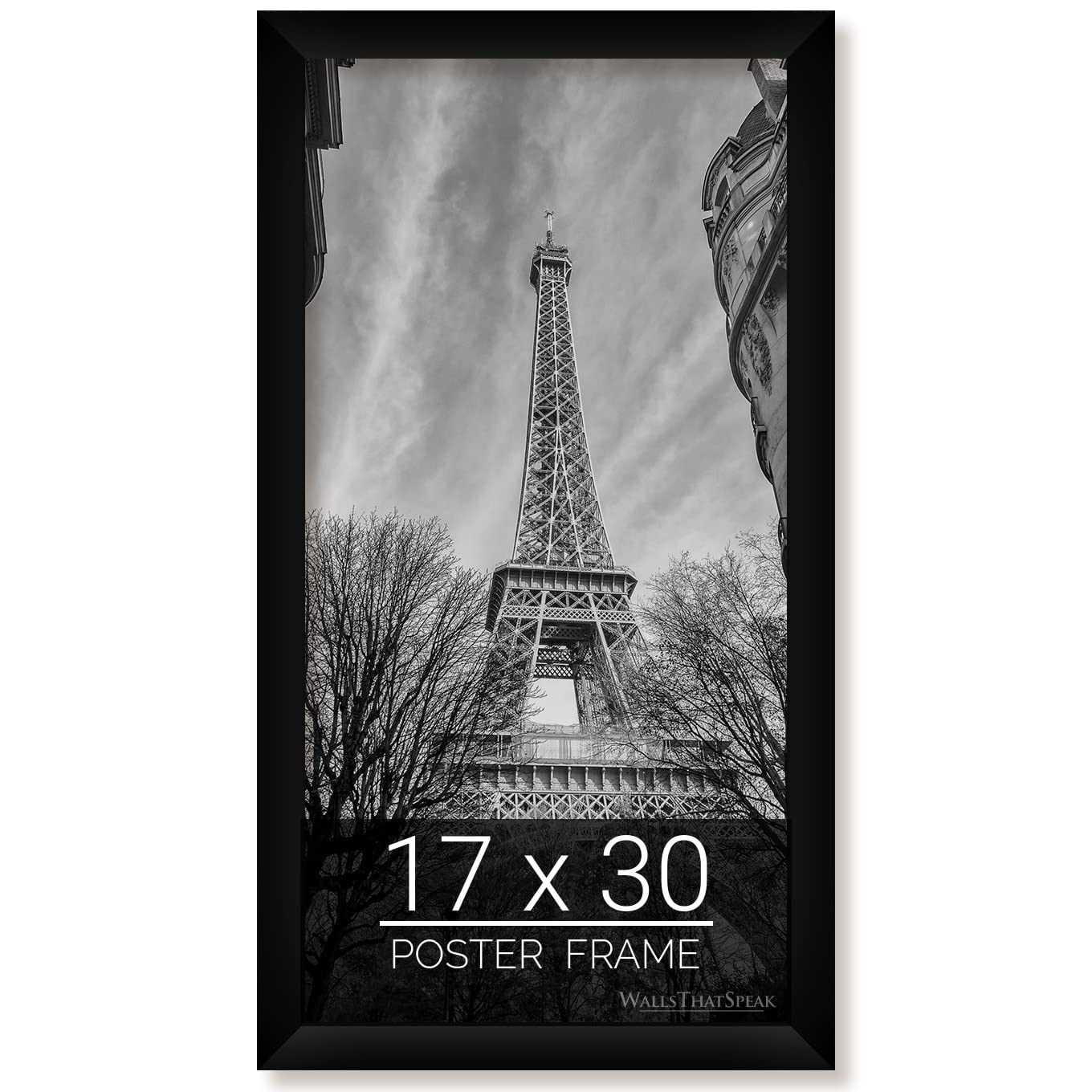 wallsthatspeak 17x30 Black Picture Frame for Puzzles Posters Photos or Artwork