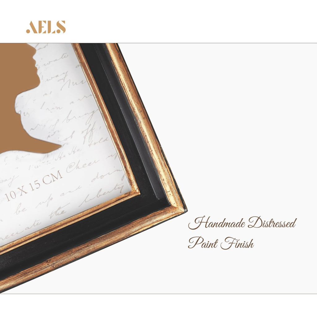 Aels 4X6 Inch Vintage Picture Frame, Elegant Luxury Antique Photo Frames With Glass Front, Photo Display, Tabletop Wall Hanging,