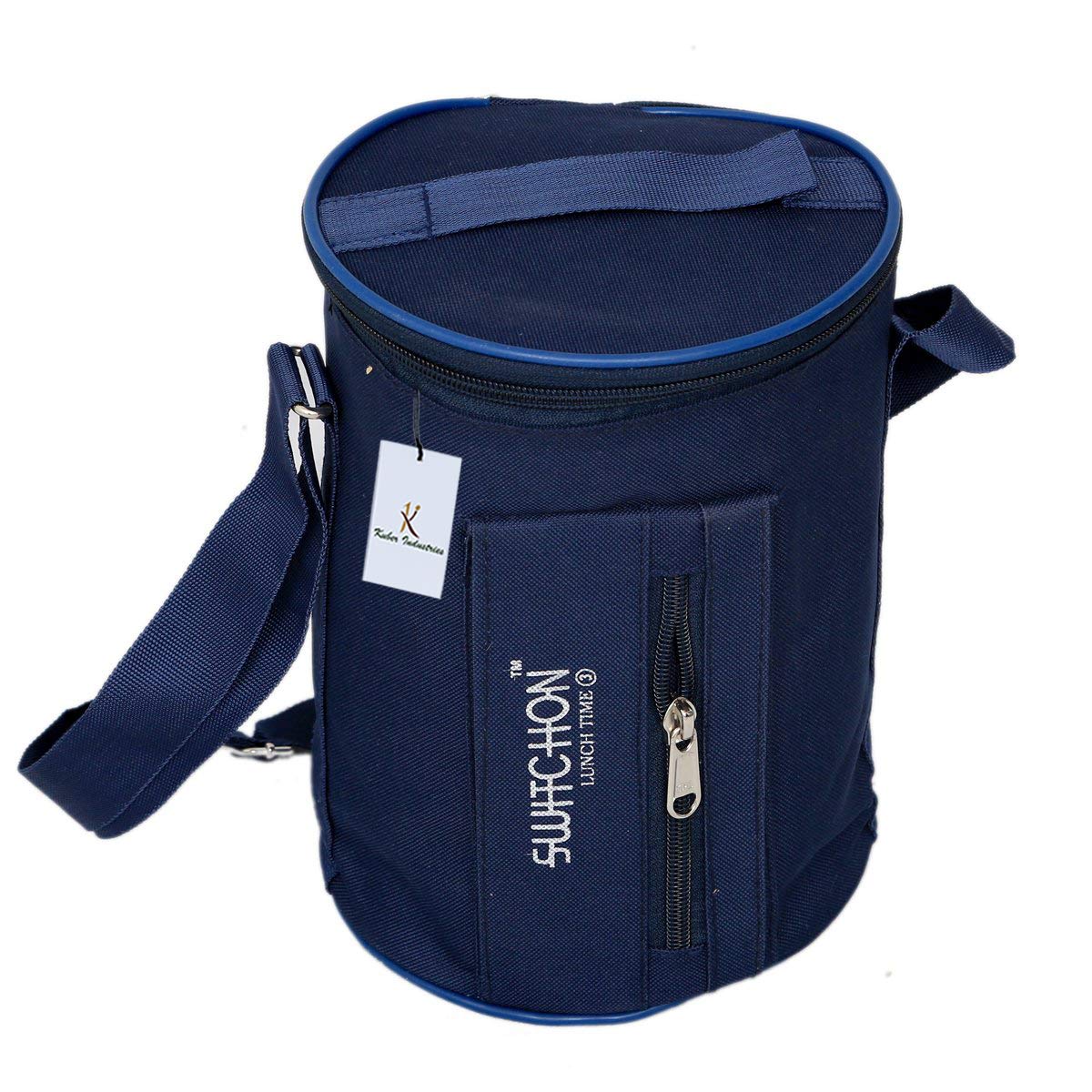 Kuber Industries Canvas Lunch Bag|Waterproof Material & 3 Comparment Space|Adjustable Straps & Zipper Closure|Size 24 X 18 X 16