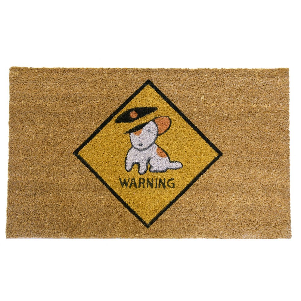 Rubber-Cal Beware of Dog Doormats Dog Welcome Mat, 18 x 30-Inch