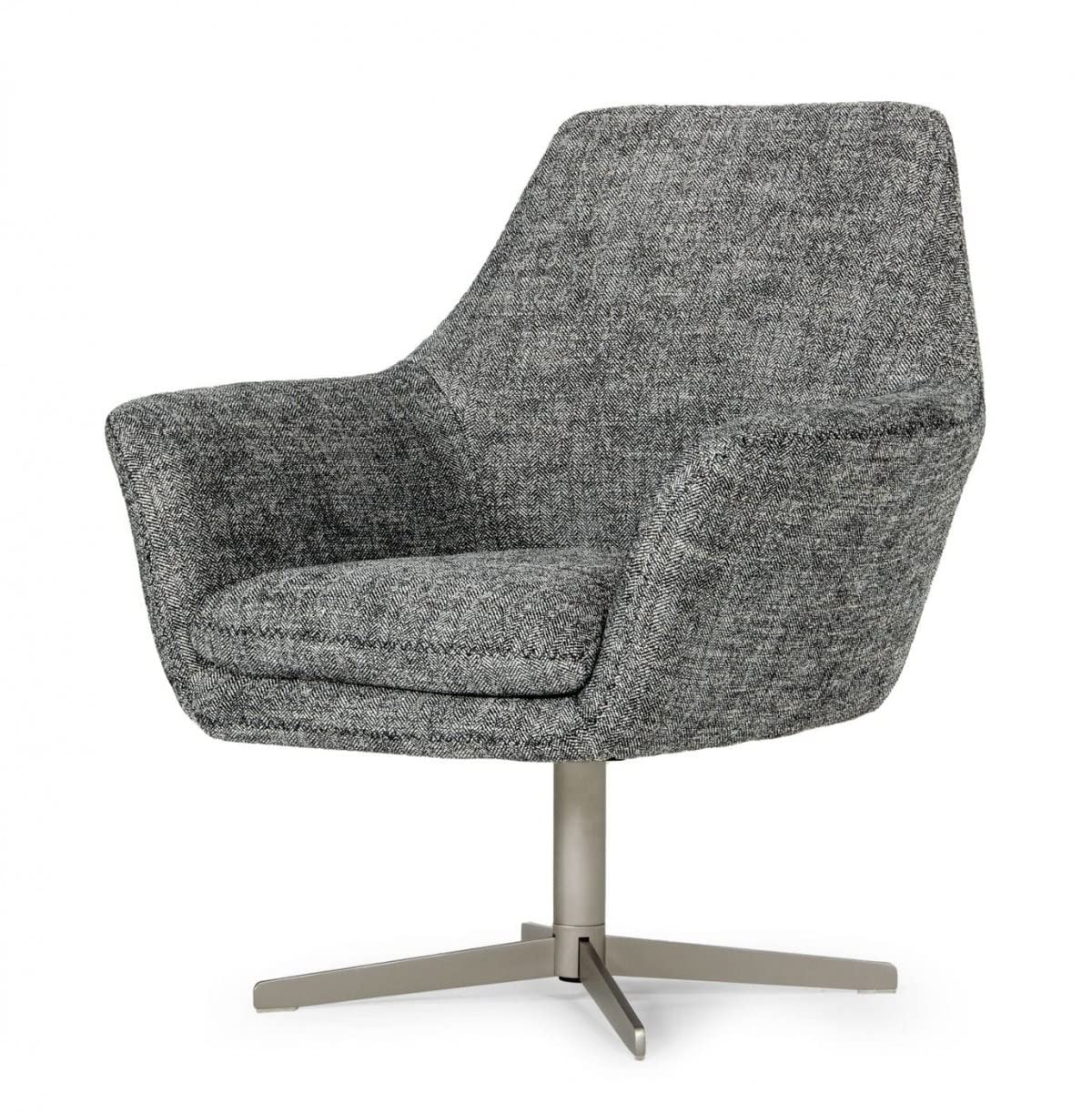 HomeRoots Industrial Dark Grey Chair with Metal Swivel