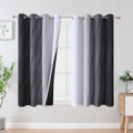 Estelar Textiler Ombre Greyish White And Black Blackout Curtains & Drapes 54 Inch Length 2 Panels For Bedroom, Thermal Insulated
