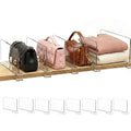 SortNStore Shelf Dividers Purse Organizer for Closet: 6-inch Tall(Shorter Version) Acrylic Handbag Organizer - Small Space Separ