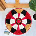 Decorative Round Rangoli Soft Microfiber Floral Doormat for Home Entarnce, Temple| Festival Rangoli Mat| Pooja Mat| Diwali| Livi