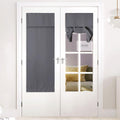 Nicetown Front Door Curtains - Privacy Thermal Insulated Tricia Door Window Curtain Drapery Room Darkening Blinds For Patio French Door, Tie Up Shade For Kitchen W26 X L64 Inch, 1 Panel, Grey