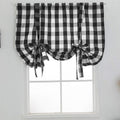 vctops Christmas Black and White Buffalo Check Tie Up Curtains Farmhouse Thermal Insulated Window Adjustable Balloon Curtain Sha